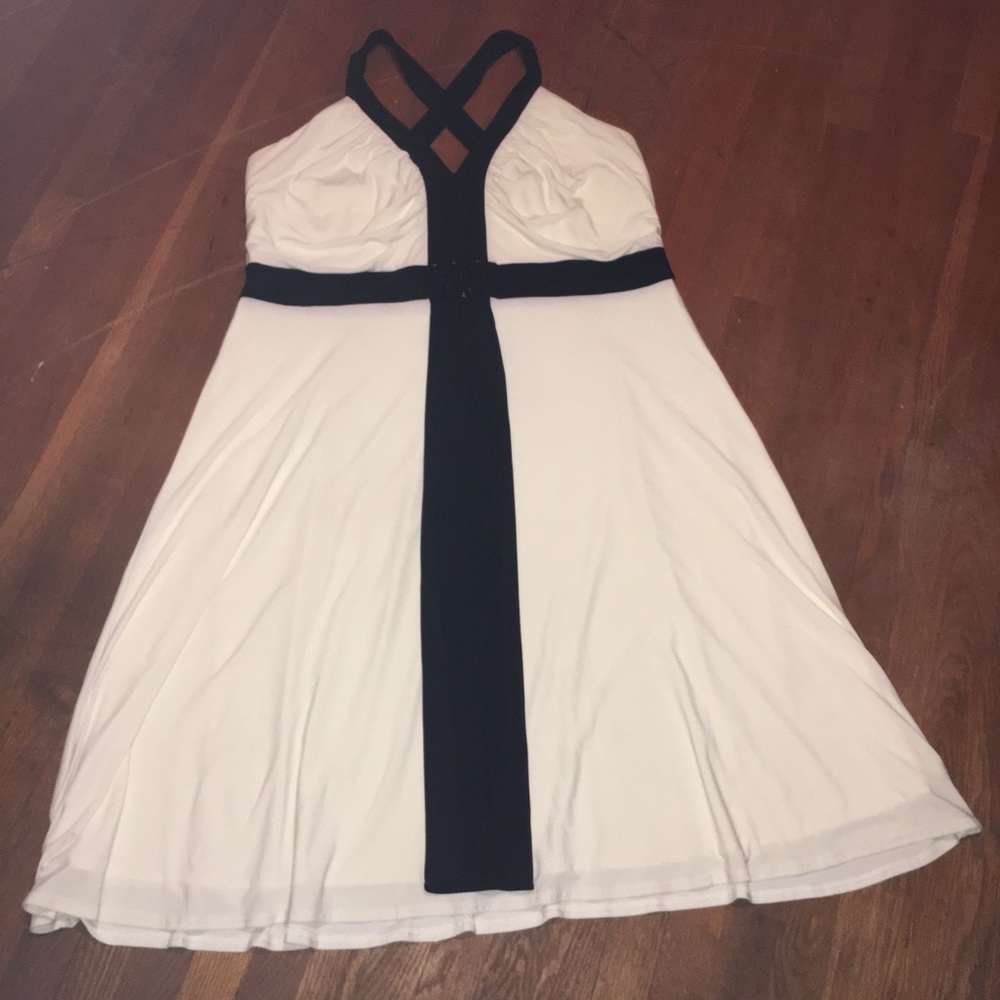 Stunning cream and black cocktail dress